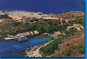 One of the most beautiful and clean beaches on Rhodes, Kallithea beach.